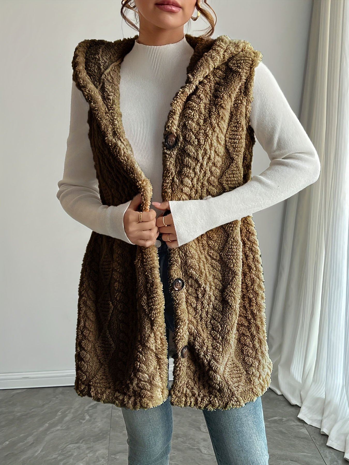 Damen kuschelige Weste Fudus