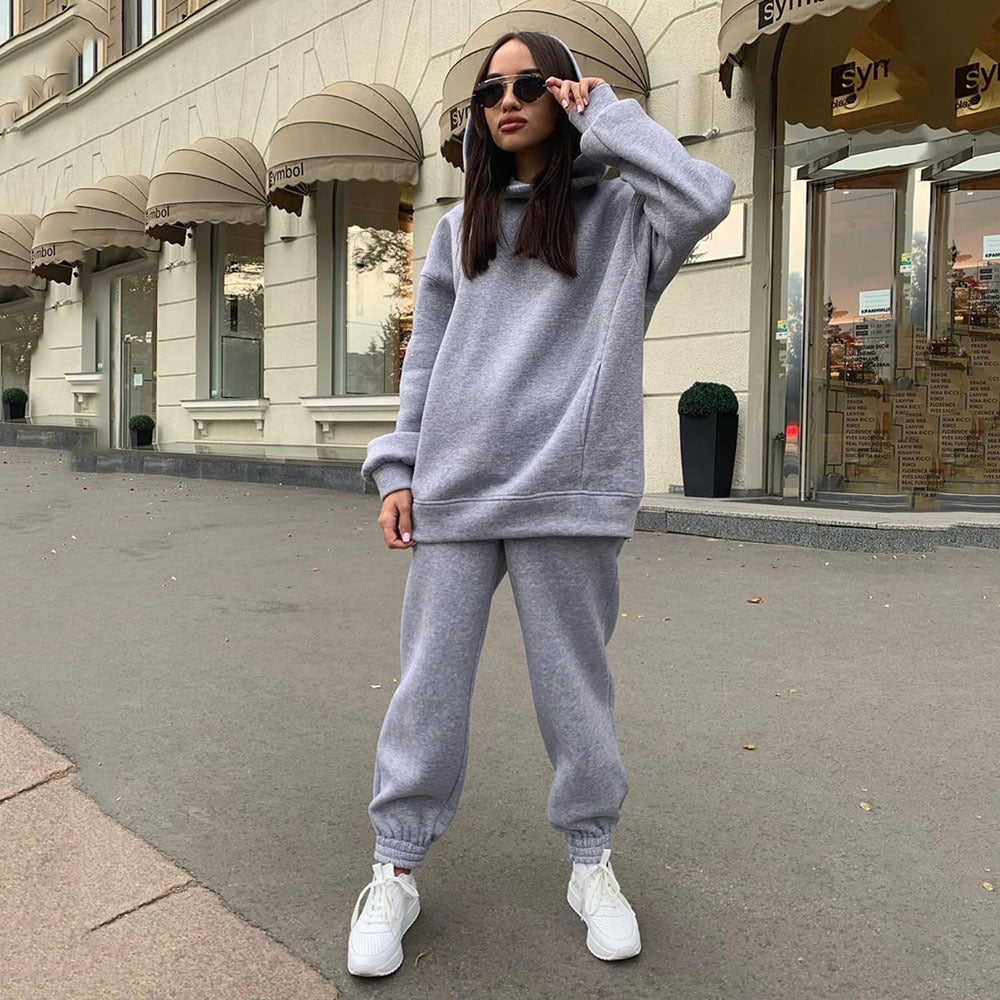 Damen Lässiges und bequemes Sweat-Set mit Kapuze Fudus
