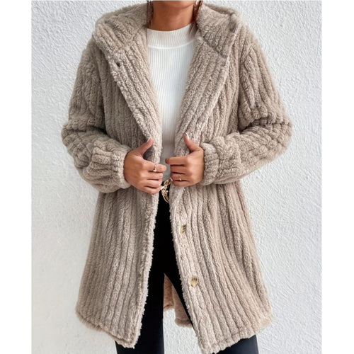 Damen Kuschelige Strickjacke mit langen Ärmeln und voluminösem Schnitt Fudus