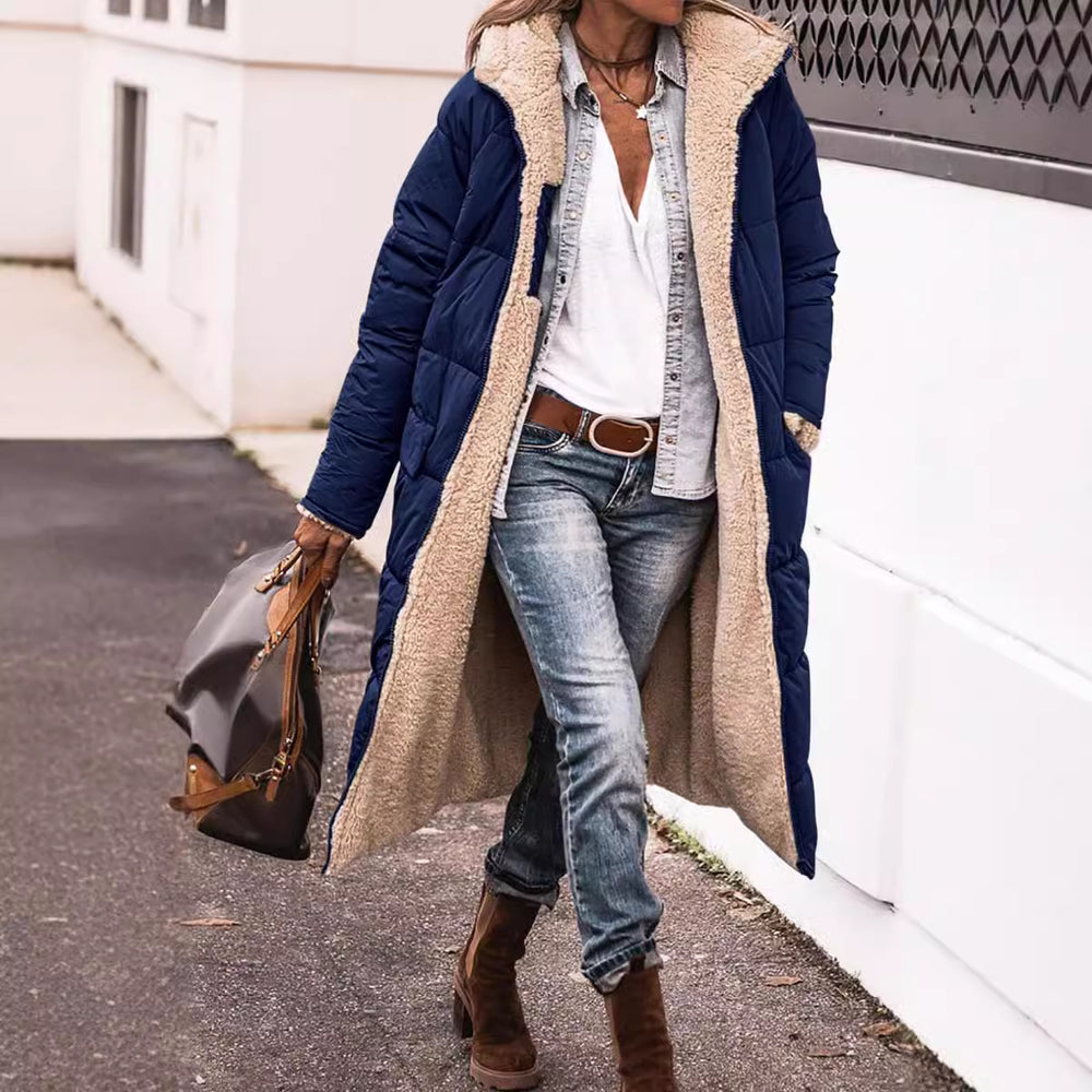 Damen kuscheln langer Daunenmantel Fudus