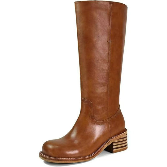 Damen Hohe Stiefel mit Blockabsatz Fudus