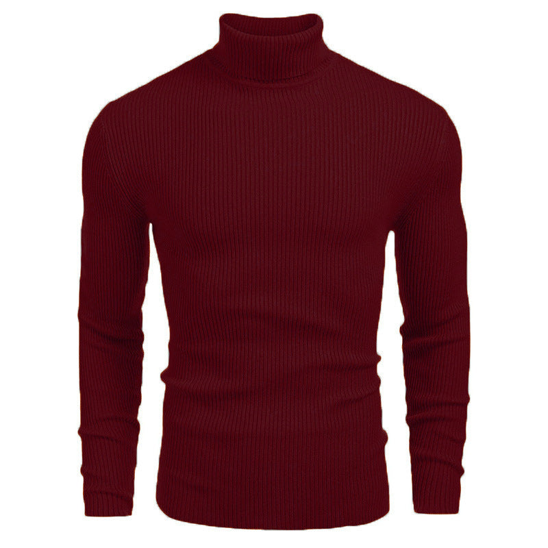 Herren Hochwertiger Rollkragenpullover aus feinem Rippenstrick Fudus