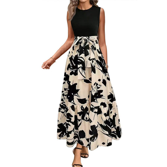 Damen Langärmeliges Maxikleid mit asymmetrischem Schnitt und fließendem Material Fudus