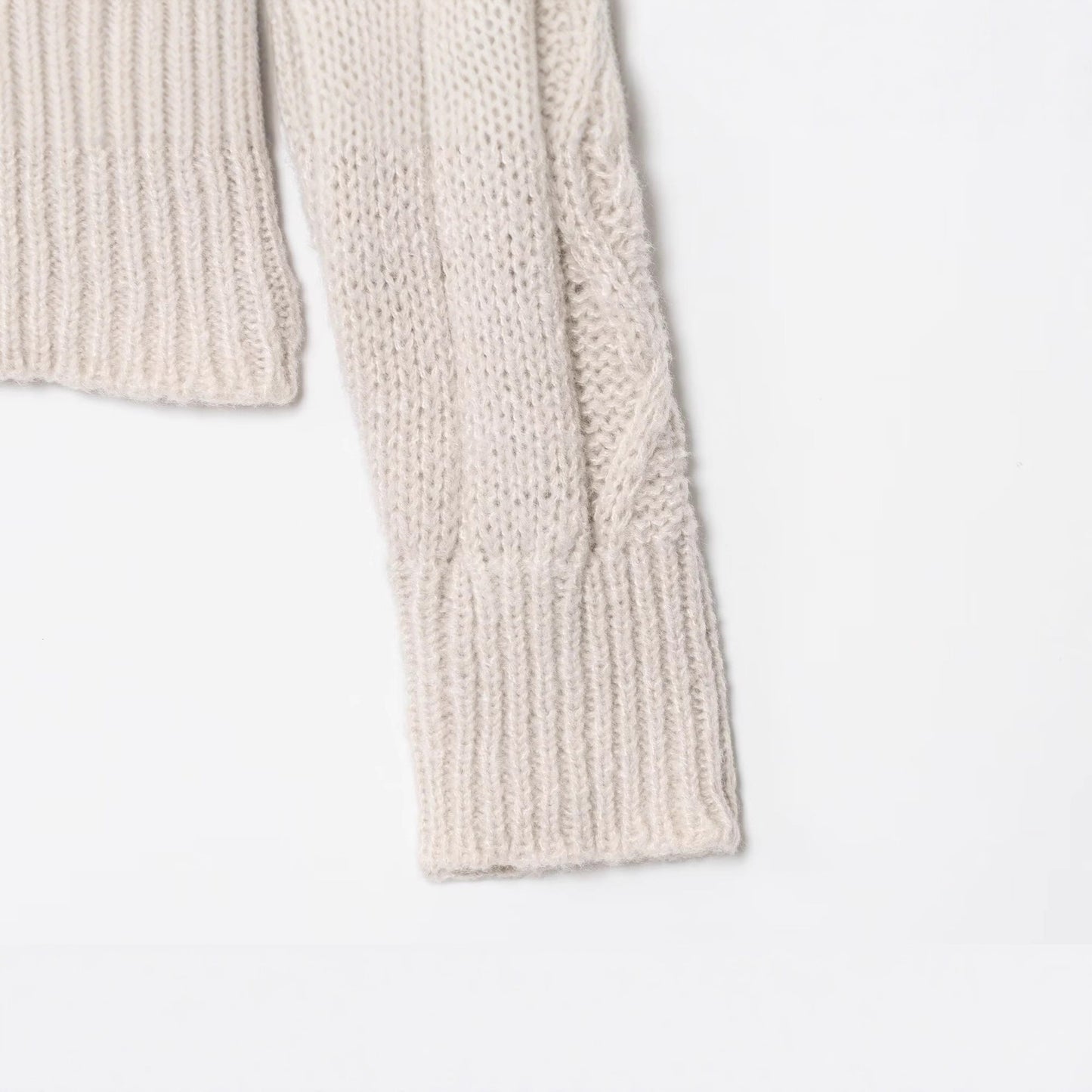 Damen Strickjacke mit hohem Kragen und Reißverschluss Fudus