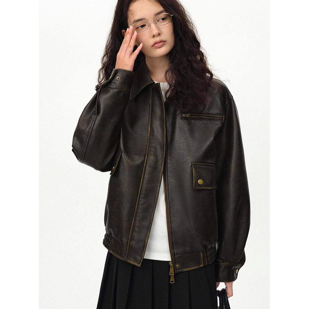 Damen lässige Lederjacke Fudus