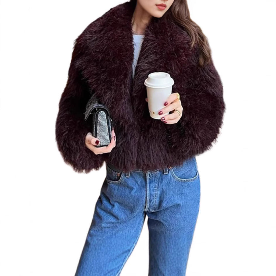 Damen Kunstfellmantel im modischen Oversized-Schnitt Fudus