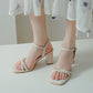 Sandalen Damen Chunky Blockabsatz Riemchen Stilvoll