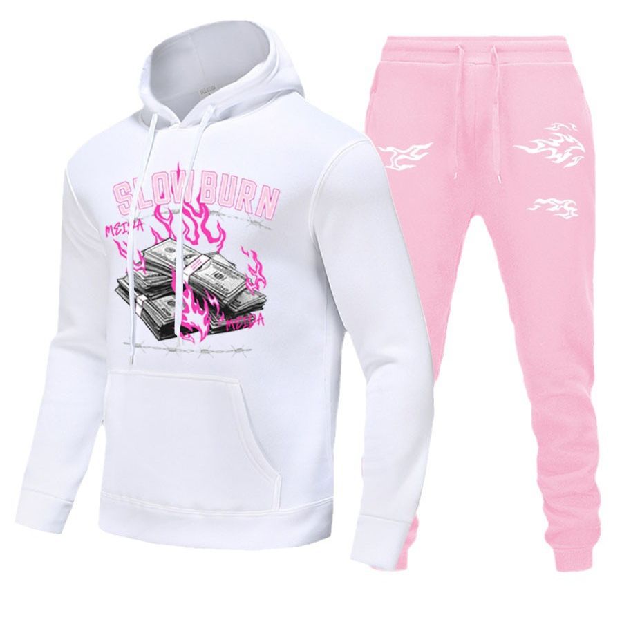 Damen Hoodie und Jogginghose Set mit fesselndem Grafikdesign Fudus