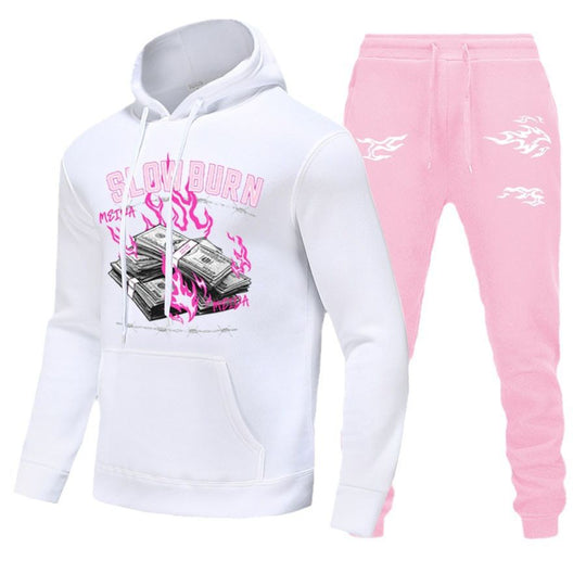 Damen Hoodie- und Jogginghose-Set mit kreativem Design Fudus