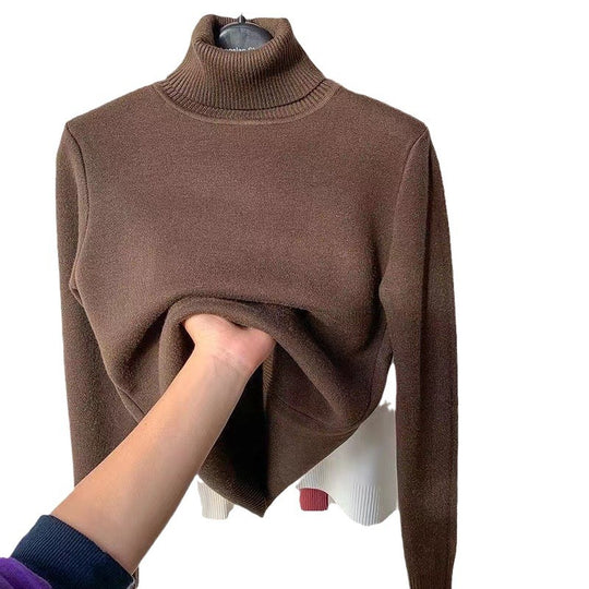 Damen kuscheliger Rollkragenpullover in feinem Strick Fudus