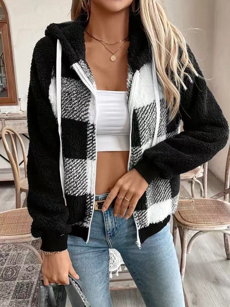 Damen Kuschelige Kapuzenjacke aus hochwertigem Teddy-Fleece Fudus