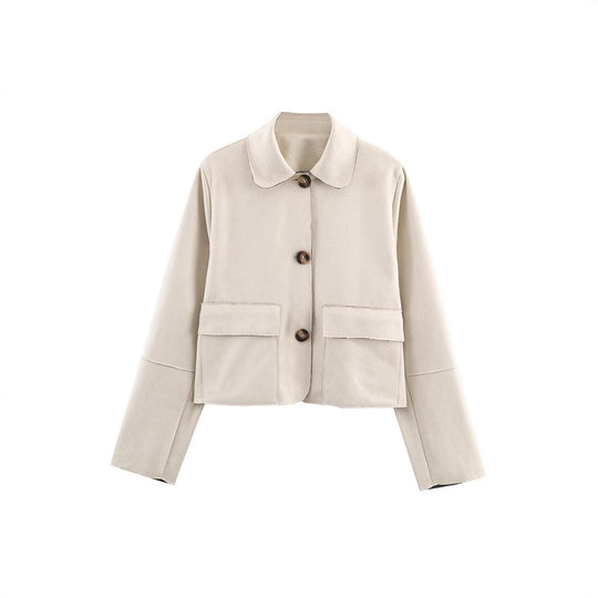 Damen Kurzjacke mit praktischen Taschen Fudus