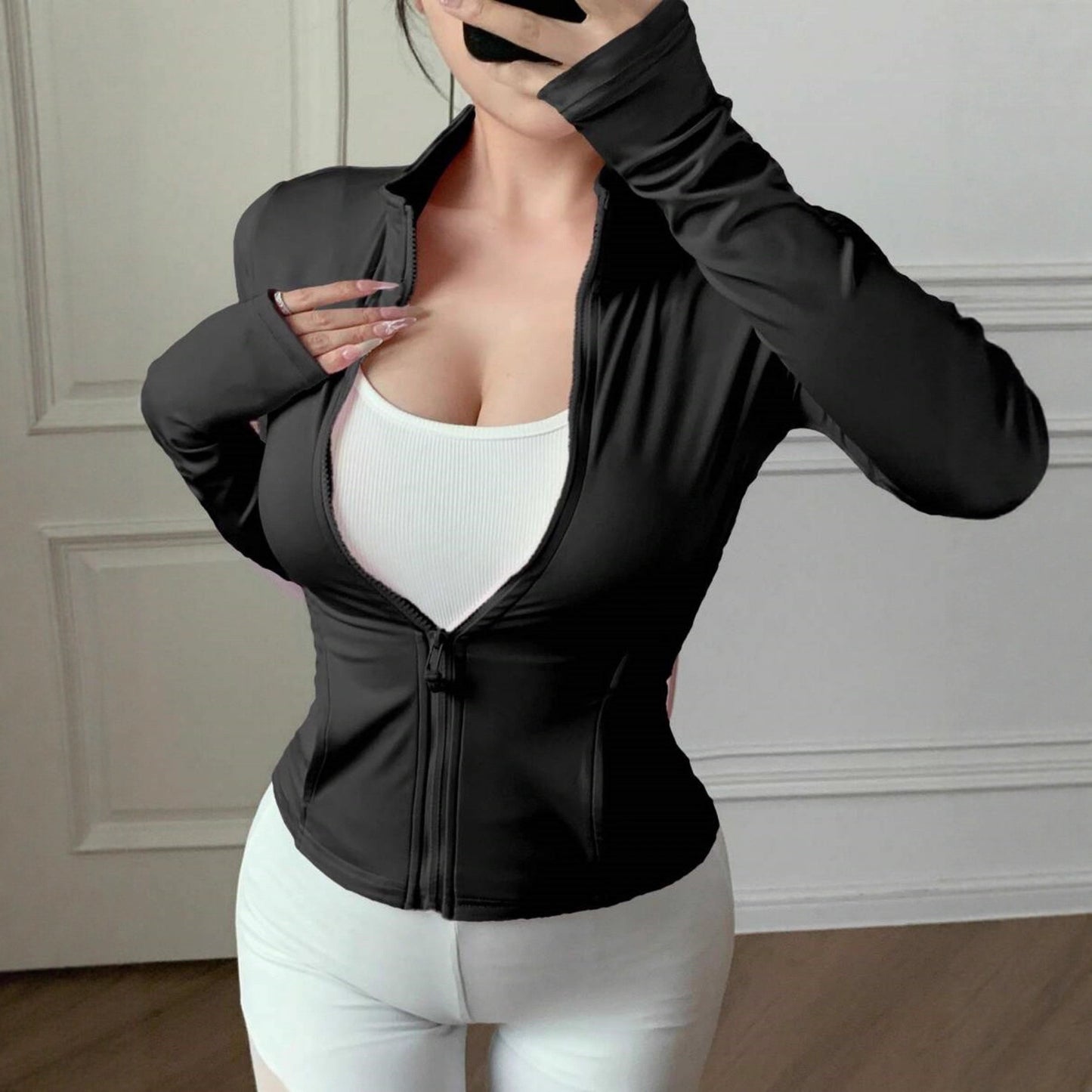 Damen Sportliche Funktionsjacke mit hohem Kragen und Reißverschluss Fudus