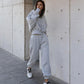 Damen Kapuzenpullover und Baggy Pants Set Fudus