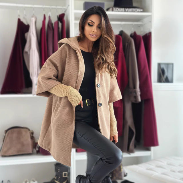 Damen Kapuzenmantel aus hochwertigem Material mit strukturiertem Design Fudus