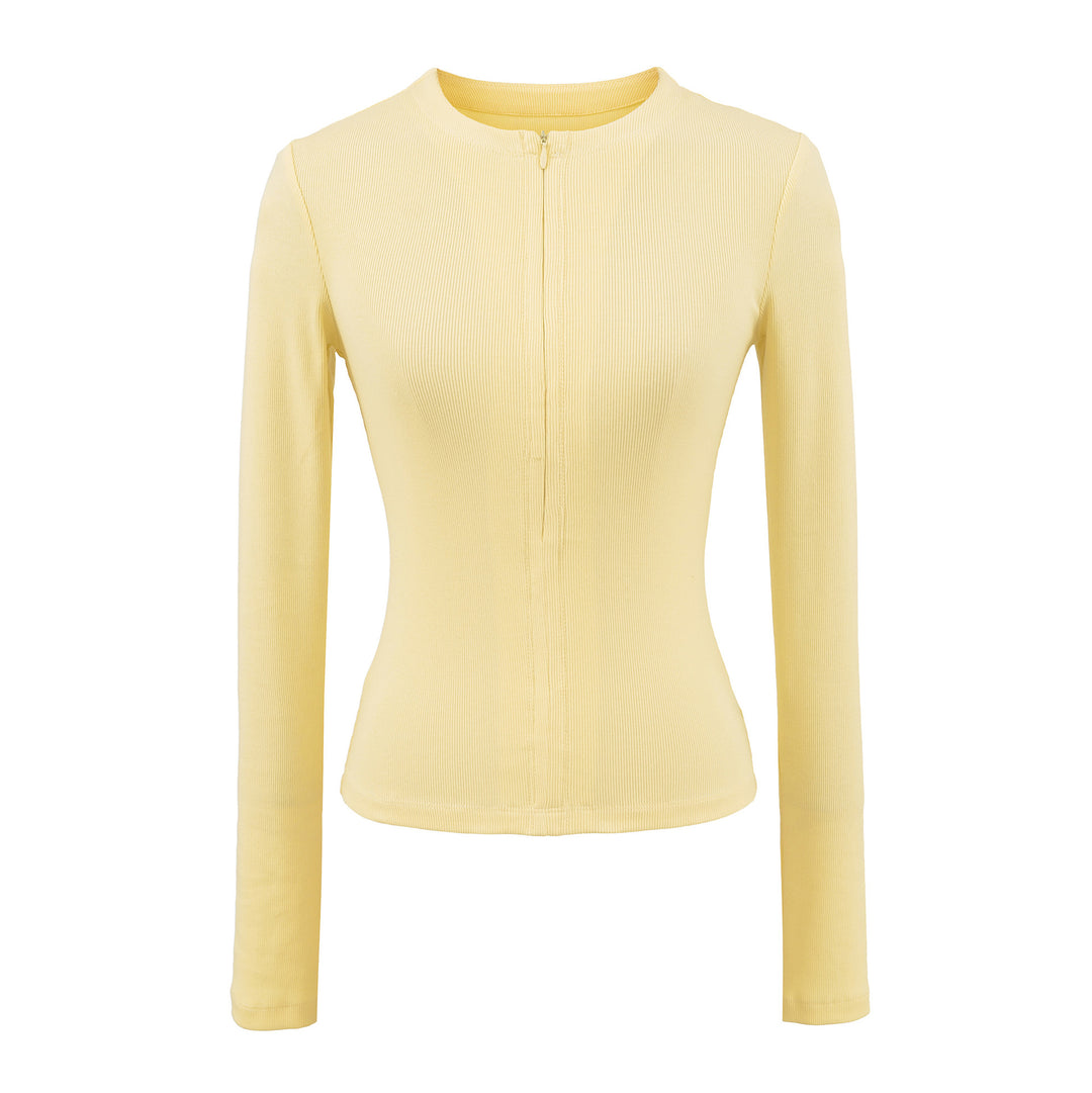 Damen langärmliges Zipper-Oberteil Fudus