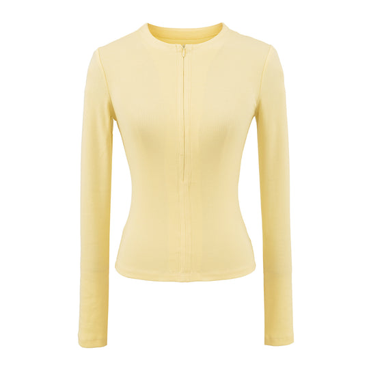Damen langärmliges Zipper-Oberteil Fudus