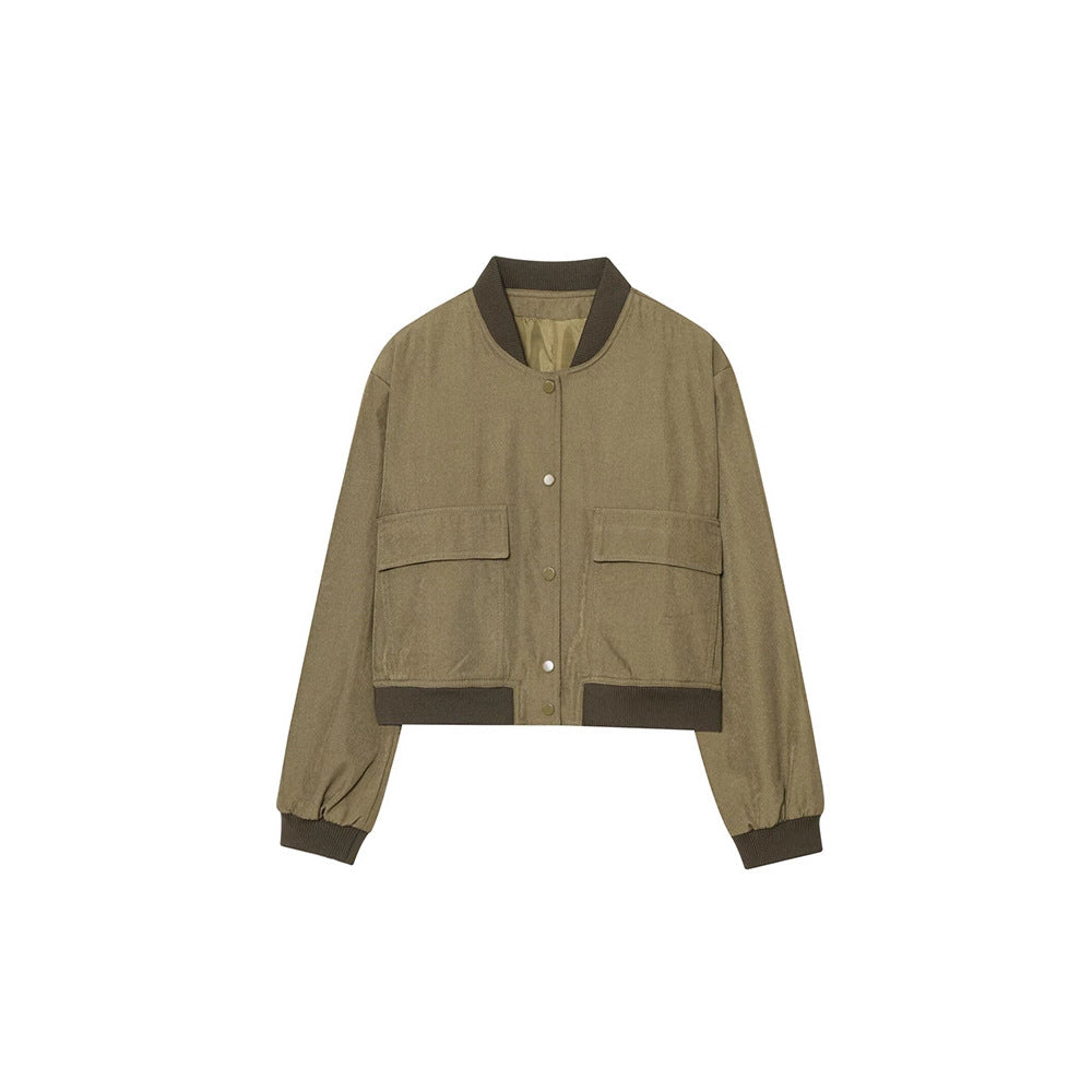 Damen lässige Jacke mit praktischen Taschen Fudus