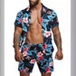 Herren Kurzärmliges Hemd und Badeshorts Set