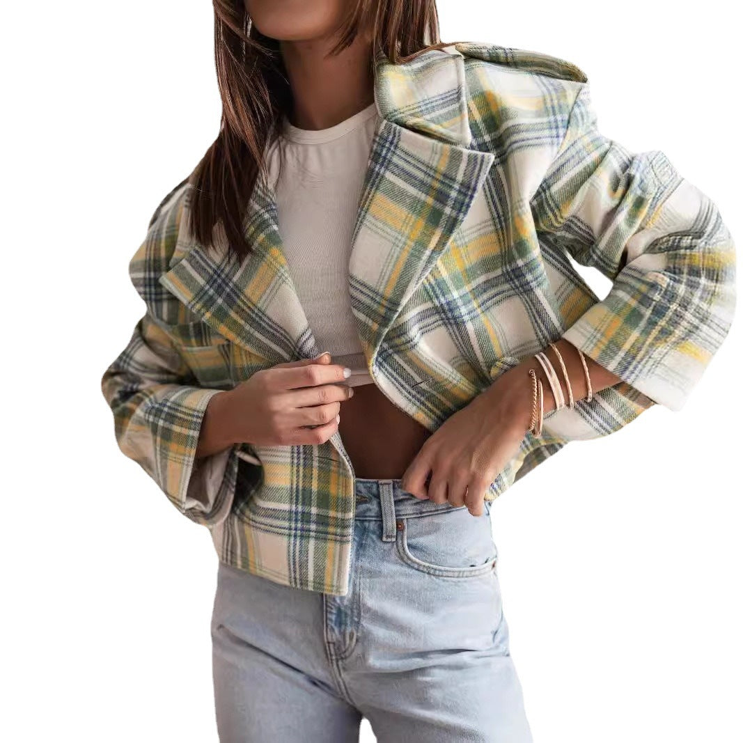 Damen karierte Trendjacke Fudus