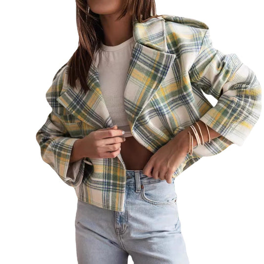 Damen karierte Trendjacke Fudus