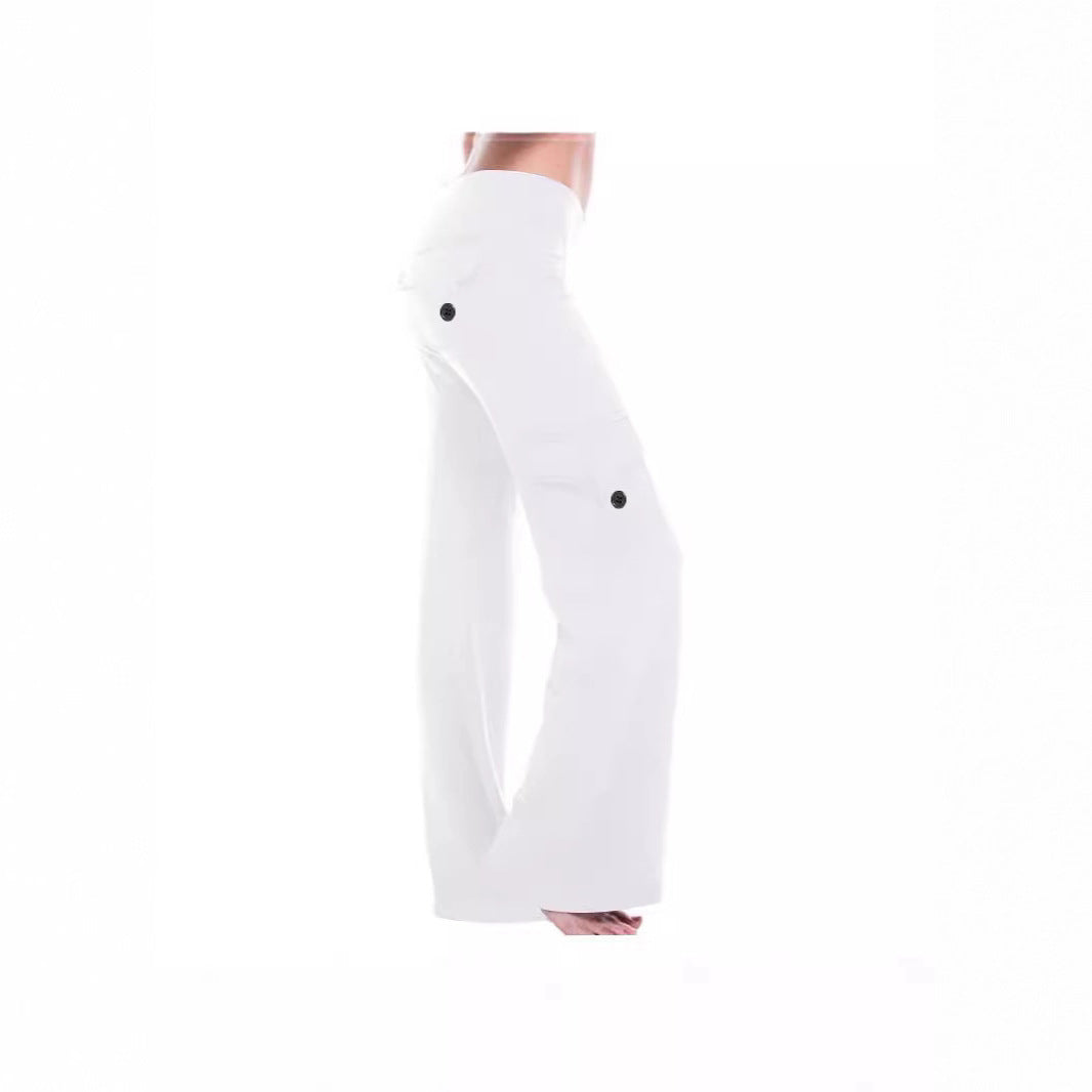 Damen Lässige Cargo-Hose mit praktischen Taschen und elastischem Bund Fudus