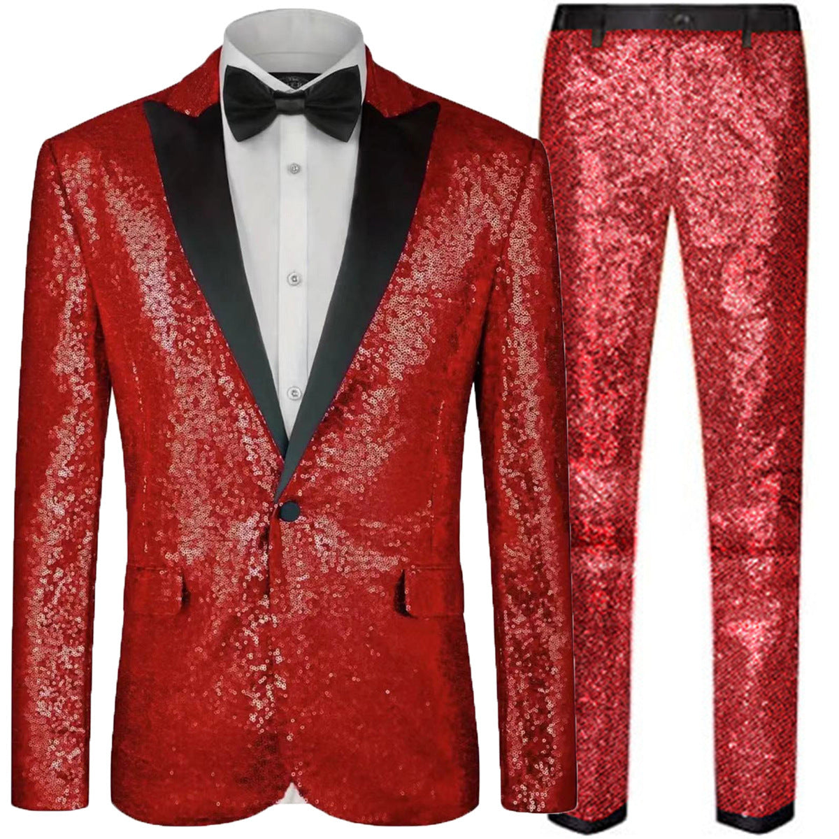 Herren schimmerndes Pailletten-Anzugset Fudus