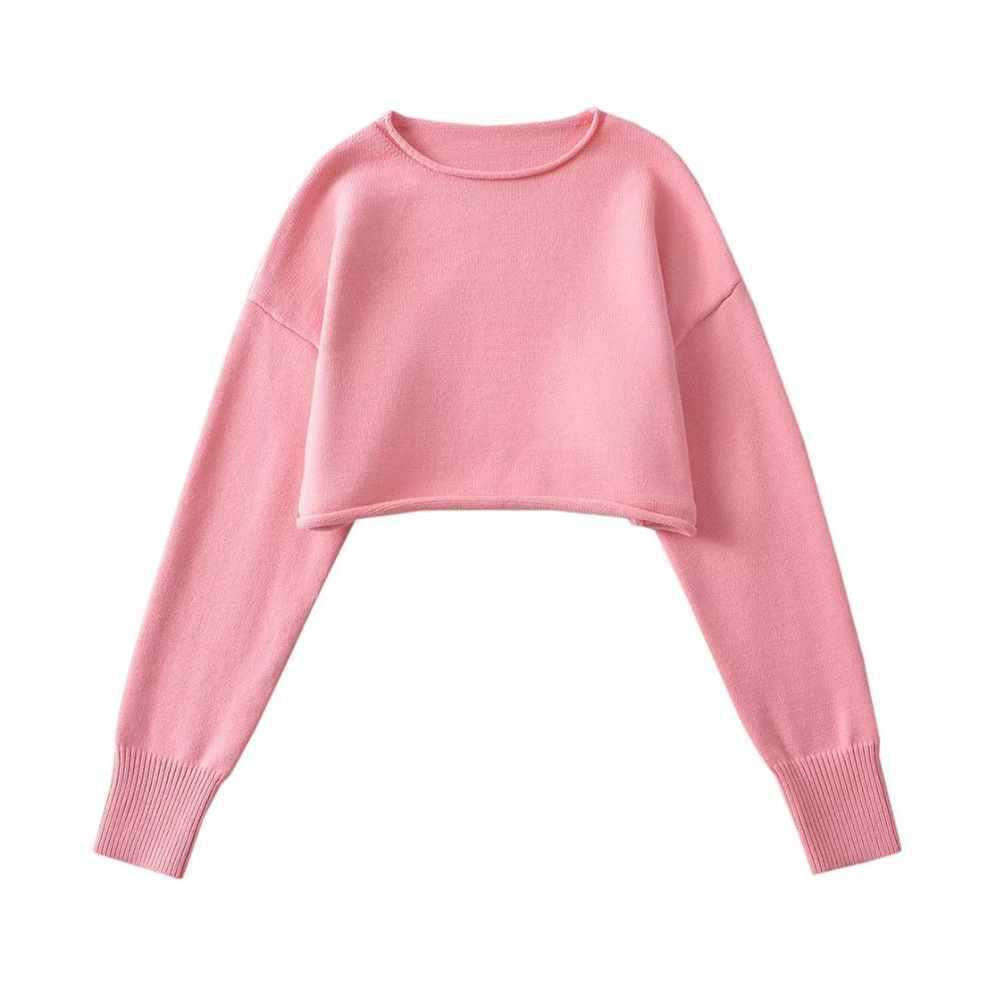 Damen modischer cropped Pullover Fudus