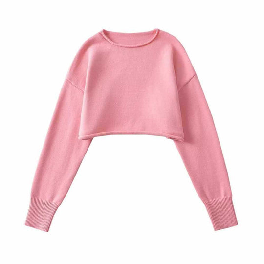Damen modischer cropped Pullover Fudus