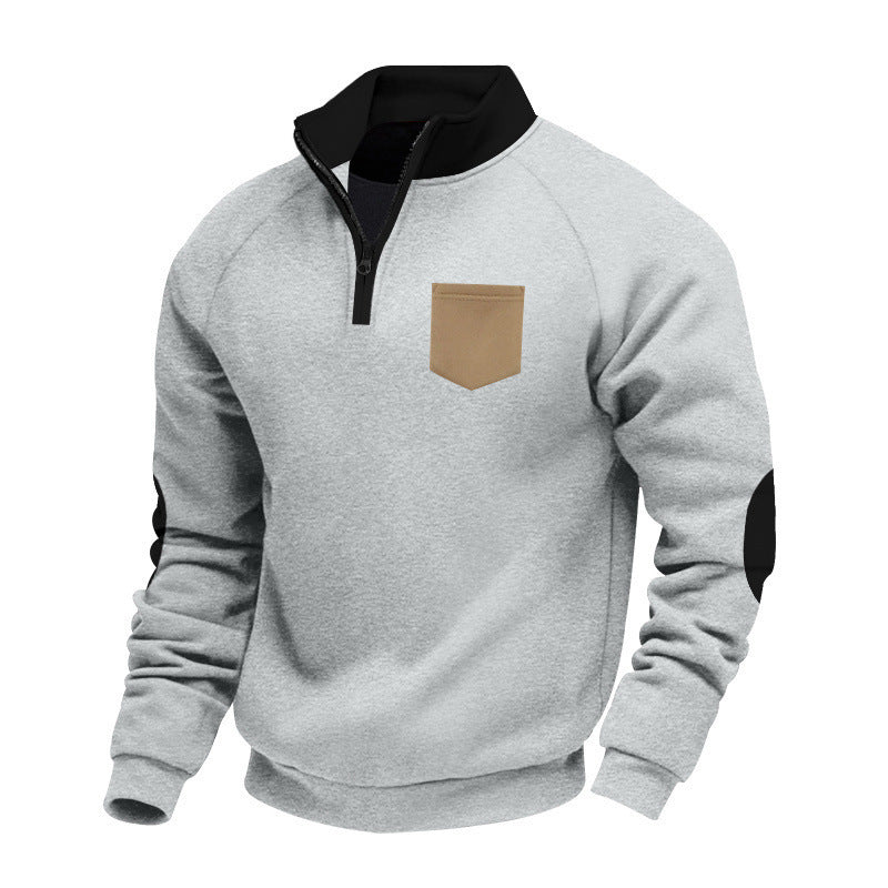 Herren pullover mit halbem Reißverschluss und modischem Schnitt Fudus