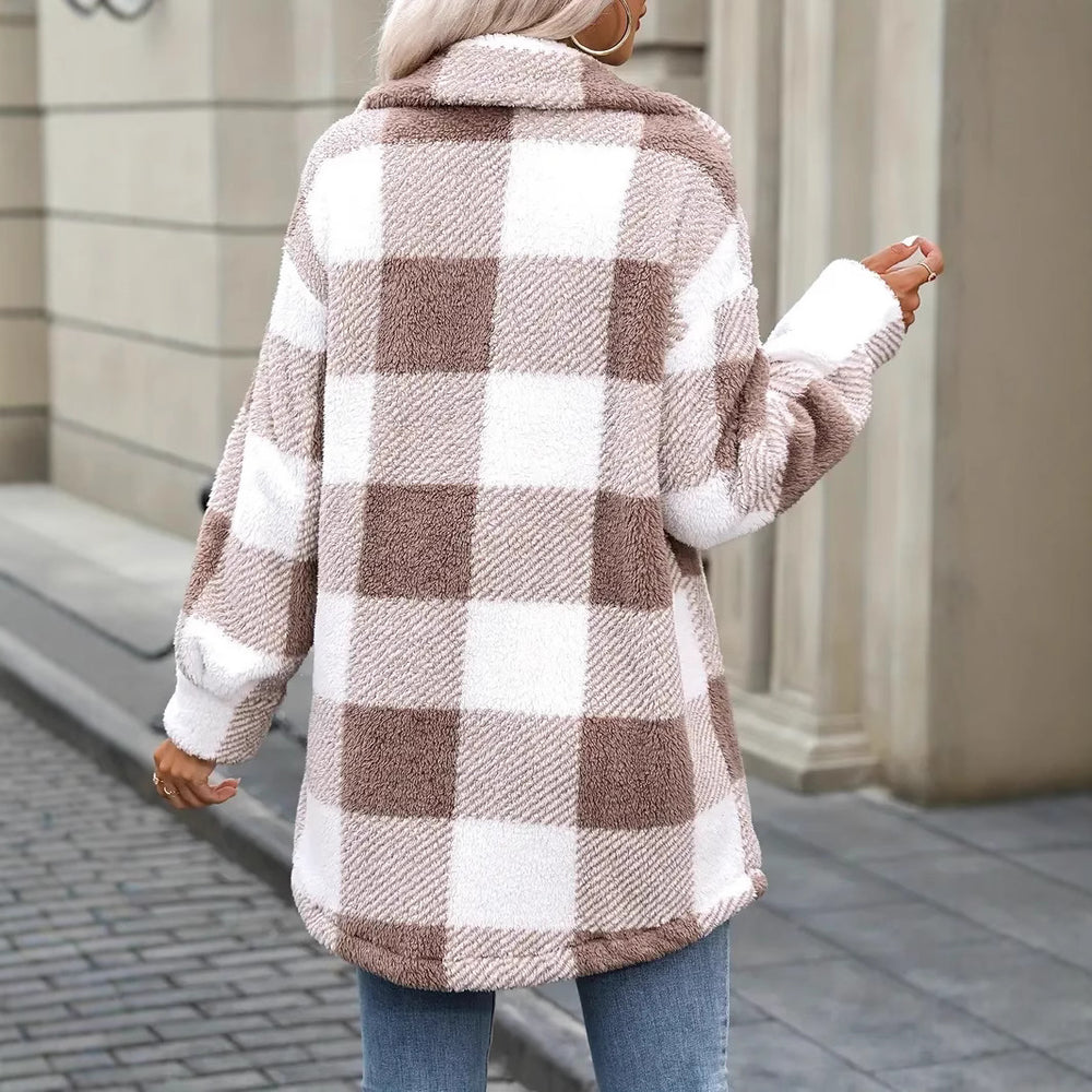 Damen Karierte Fleecejacke Fudus