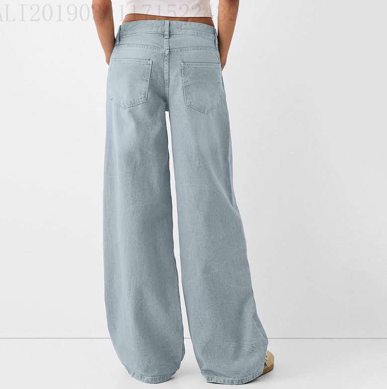 Damen Hochtaillierte weite Jeans Fudus