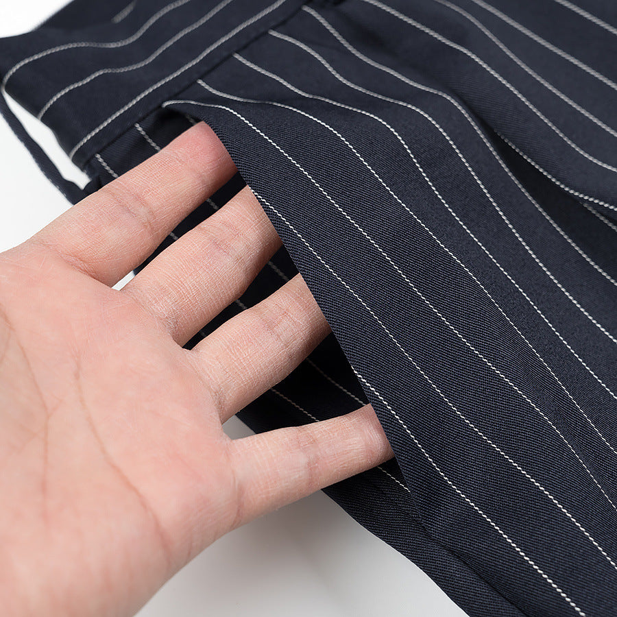 Damen Hochtaillierte Stoffhose mit elegantem Streifenmuster Fudus