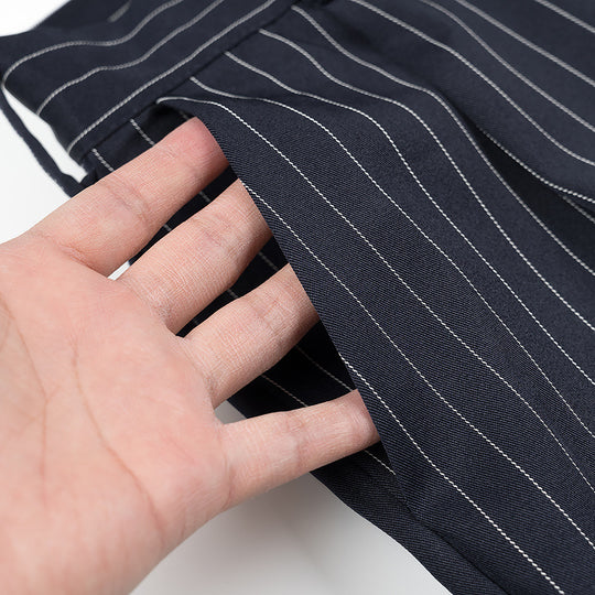 Damen Hochtaillierte Stoffhose mit elegantem Streifenmuster Fudus