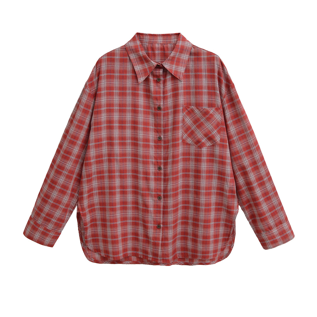 Damen lässige Karohemdbluse Fudus