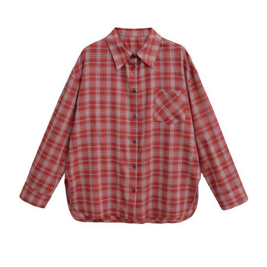 Damen lässige Karohemdbluse Fudus