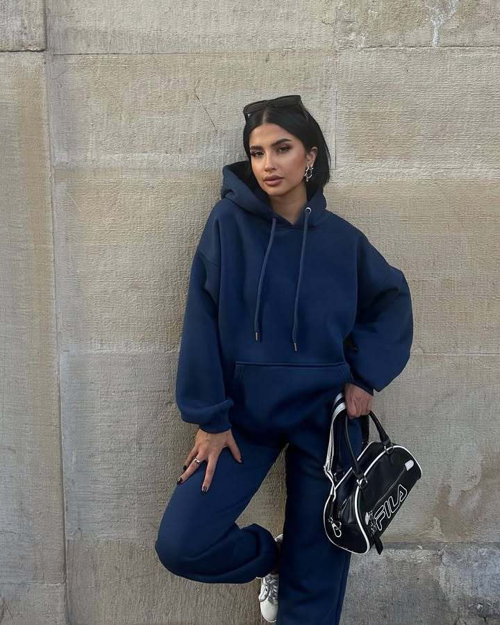 Damen komfortable Oversized-Fleece-Hoodie Fudus