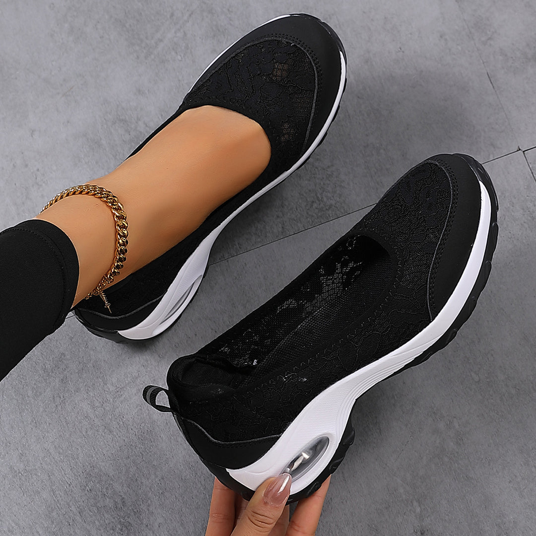 Damen Komfortable Schnürschuhe mit hochelastischem Obermaterial und dämpfender Sohle Fudus