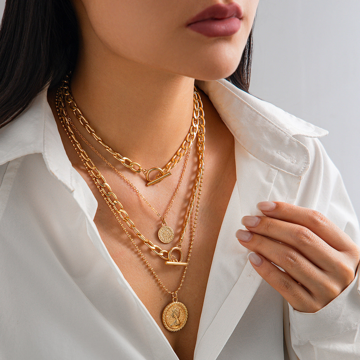 Mehrlagige Ketten Geschenkset Glamour Elegant Vielseitig