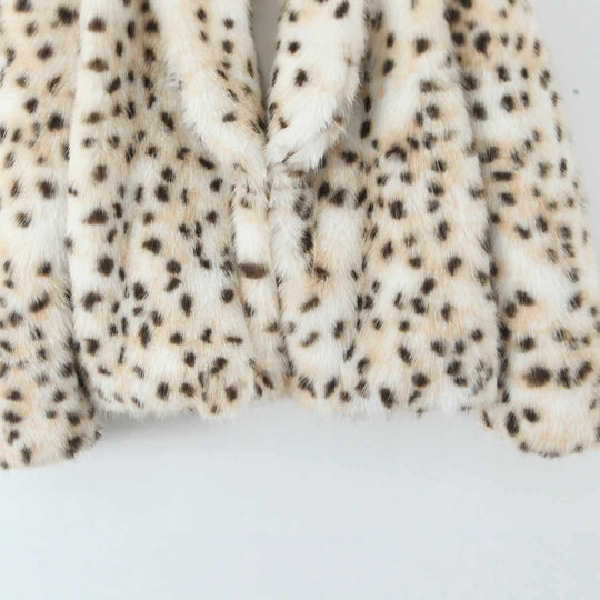 Damen Kunstfelljacke mit elegantem Leopardmuster Fudus