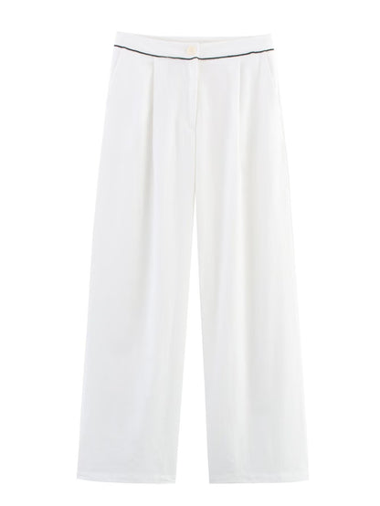 Damen weite Palazzo-Hose mit elegantem Bund Fudus