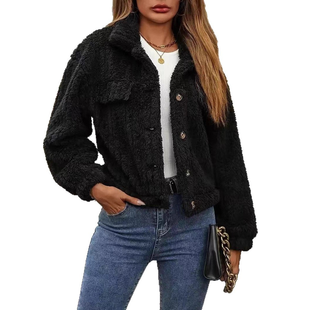 Damen Kuschelige Teddy-Fleece-Jacke Fudus