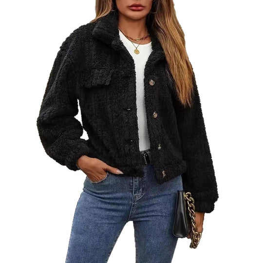 Damen Kuschelige Teddy-Fleece-Jacke Fudus