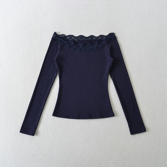 Damen Langarmoberteil mit Spitze