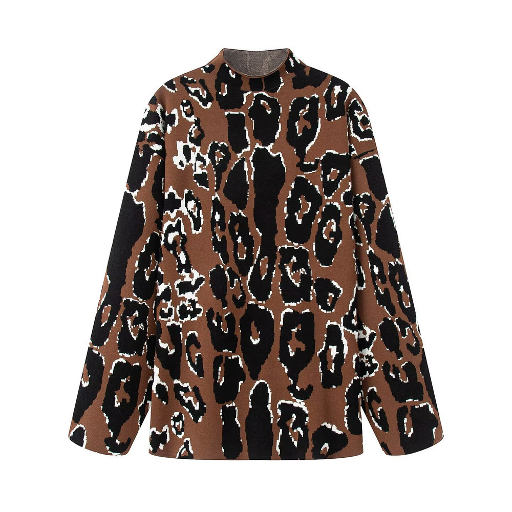 Damen modischer Longblazer im Leo-Design Fudus