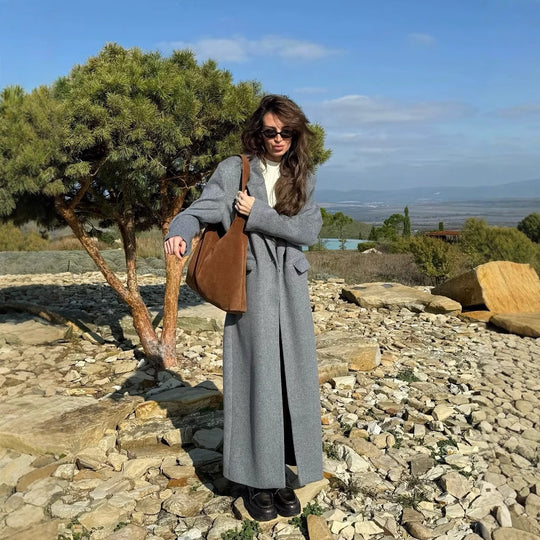 Damen Langmantel aus hochwertigem Wollmix Fudus