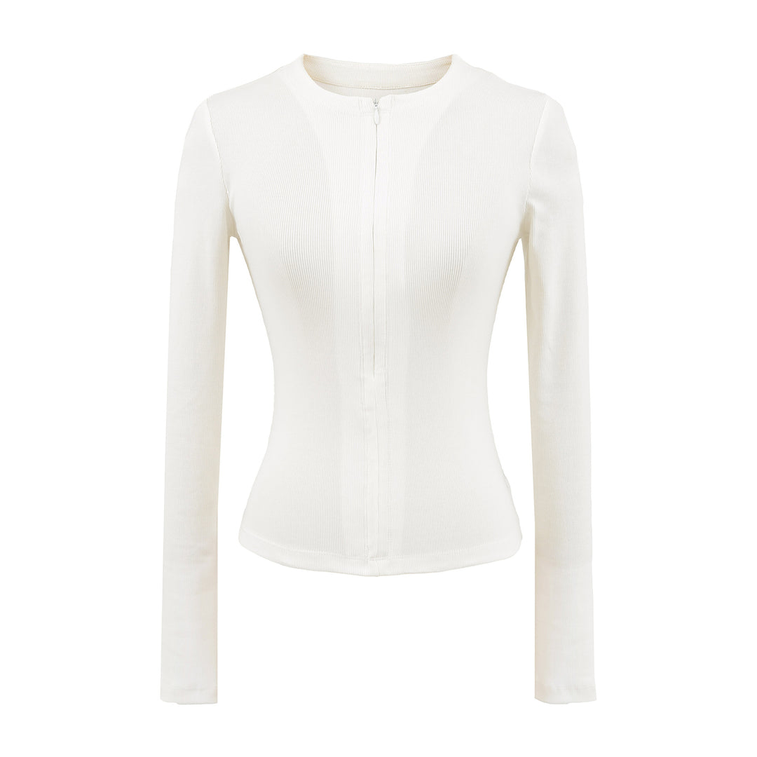Damen langärmliges Zipper-Oberteil Fudus