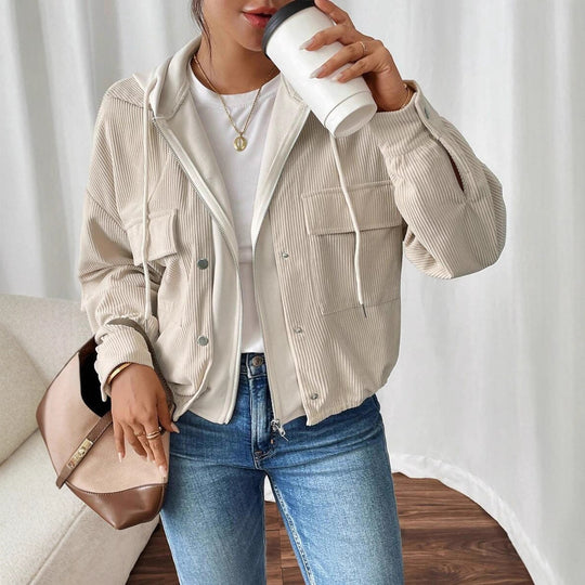 Damen Kurzjacke mit Rippenstruktur Fudus