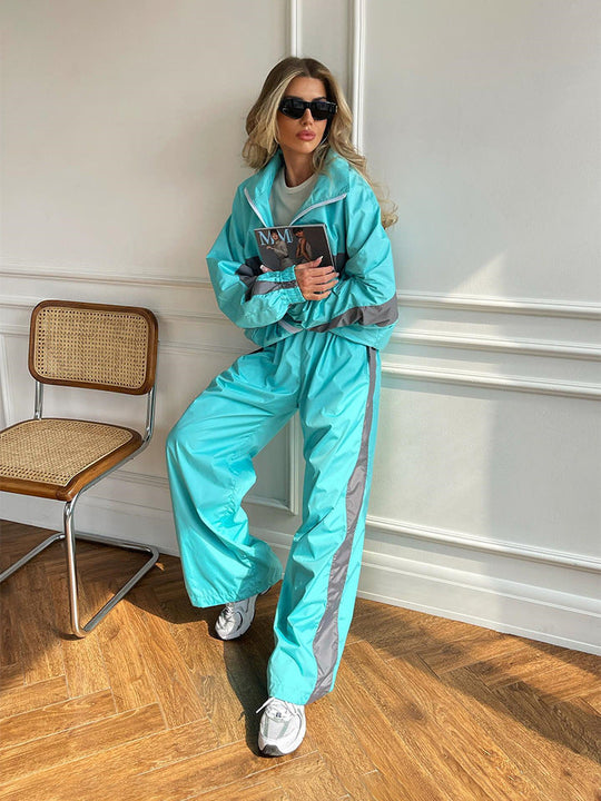 Damen Trendiger Kontrast Cardigan Mit Hosen Set