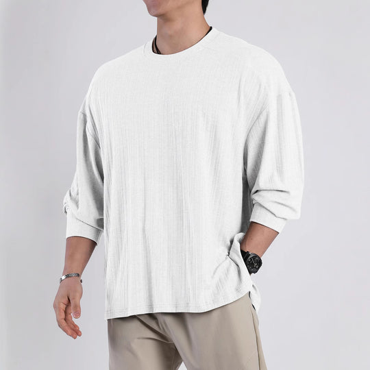 Damen Langarmshirt mit lässigem Schnitt und atmungsaktiver Baumwollmischung Fudus